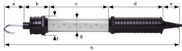 Dimensions KE-LED 3010 UV-A hand lamp